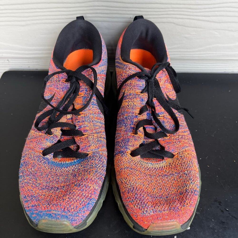 Nike men's Air Max Flyknit Blue Concord Crimson Sneakers Sz 11 Style 620469-404 - Picture 4 of 10